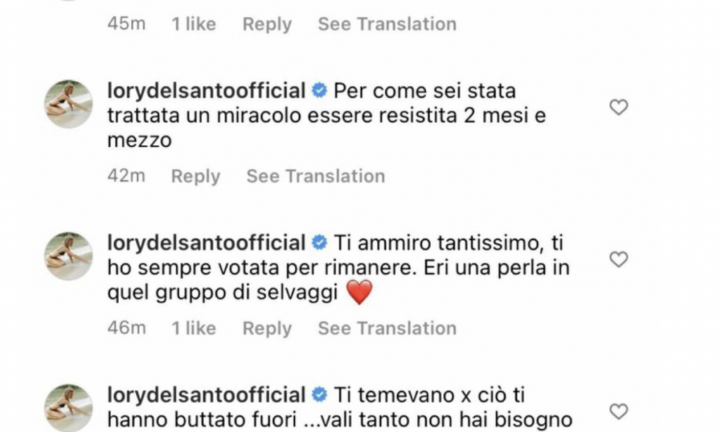 schermata 2022 06 09 alle 16.14.57 1654785598286.png lory del santo e gli auto commenti su instagram