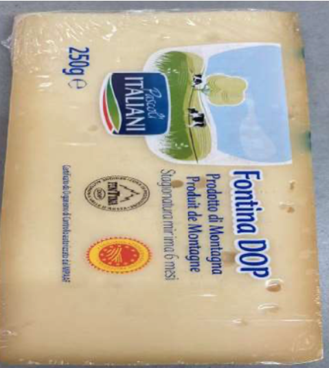 Non mangiare: fontina dop pascoli italiani eurospin Photocredit salute.gov.it