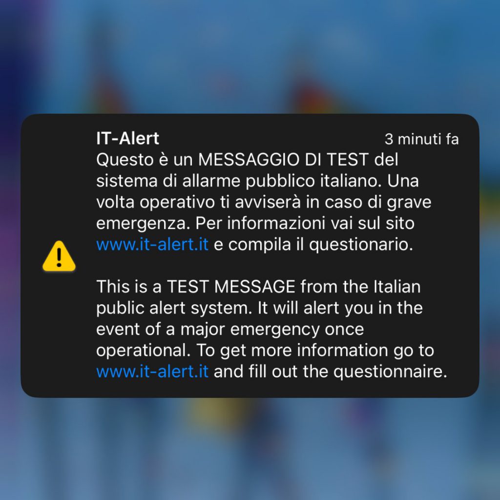 It alert messaggio