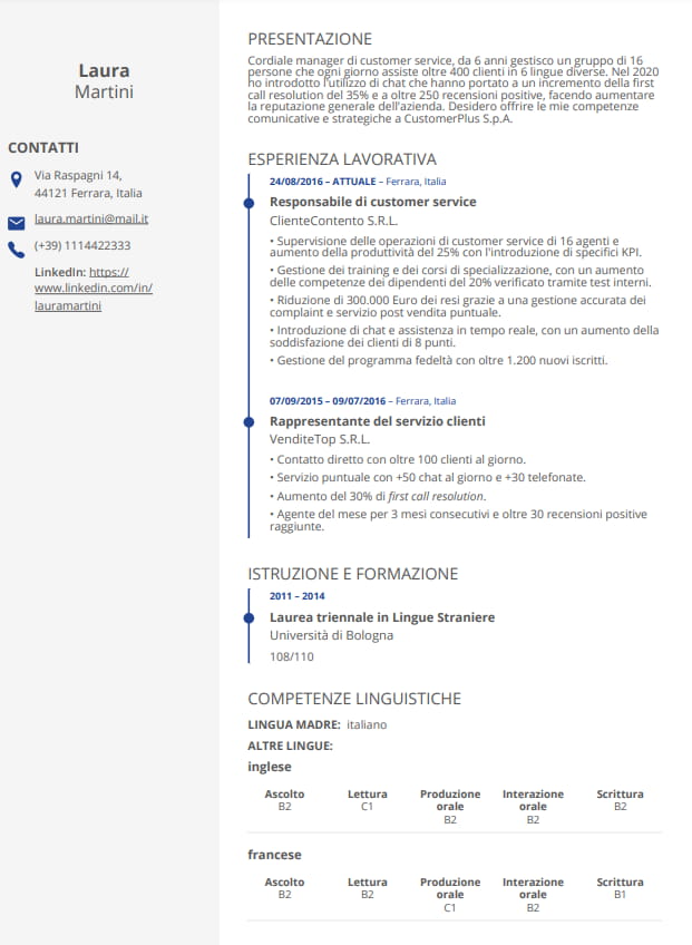 curriculum vitae europeo zety italy