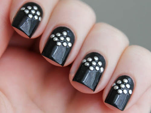 Black Studded Nails