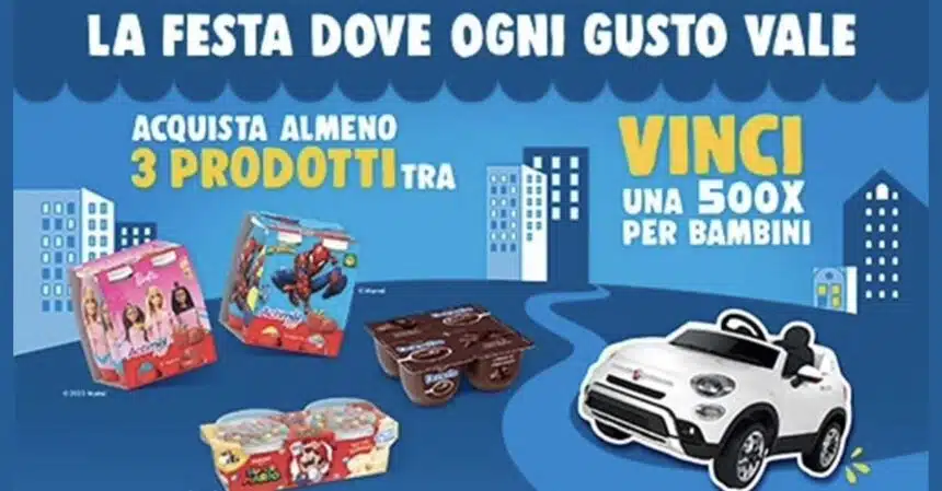 Vinci una 500X elettrica Kids con Danone