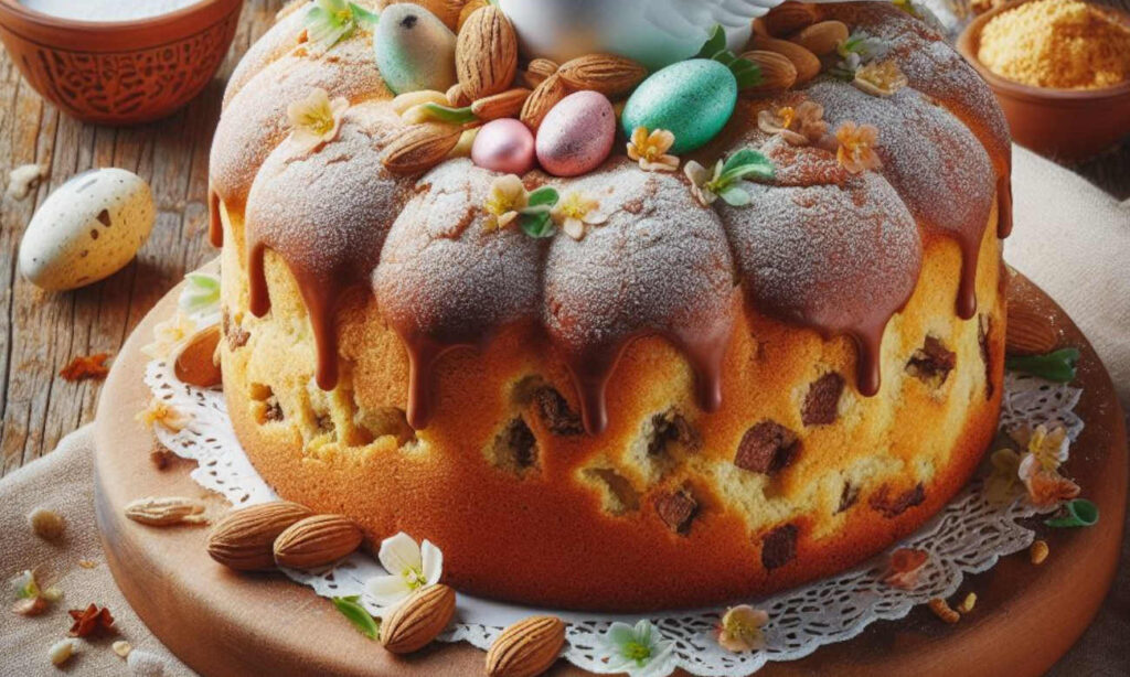 zuccotto con colombe di pasqua