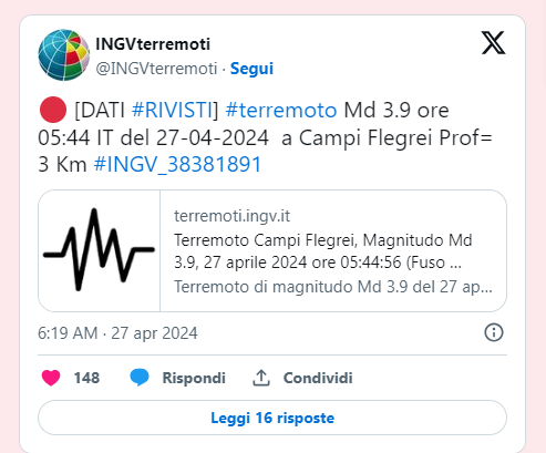 Terremoto INGV Napoli