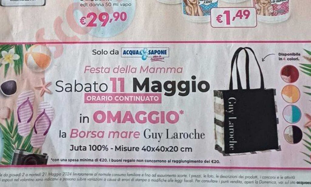 borsa di acqua e sapone