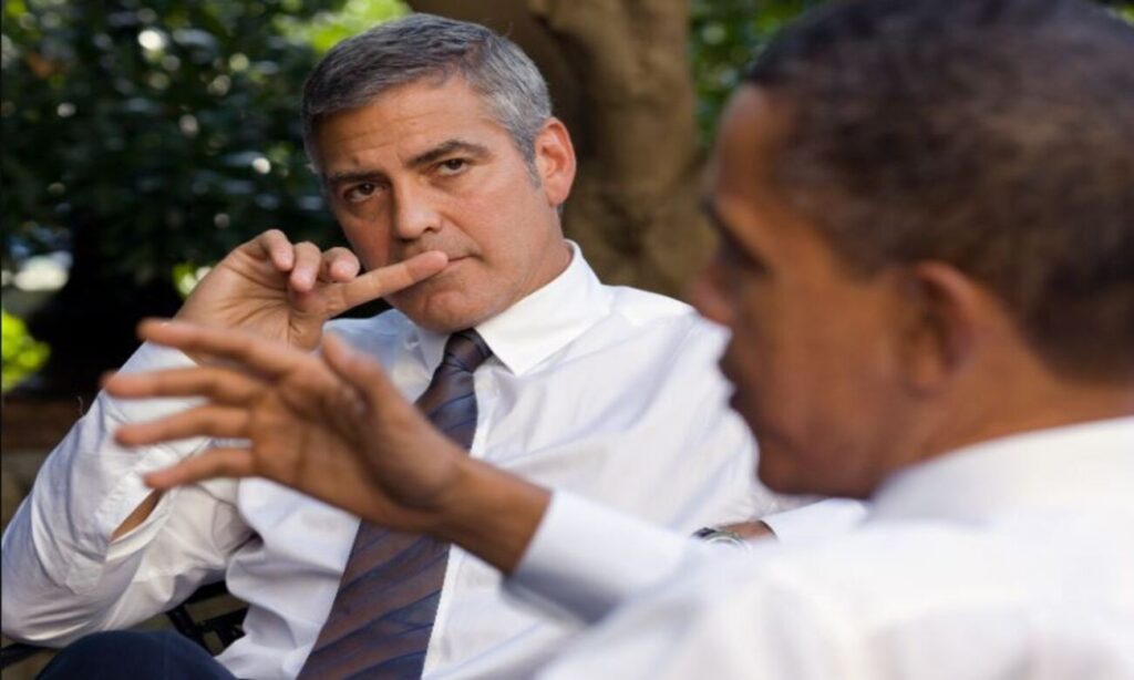 George Clooney con Obama: foto da Wikimedia