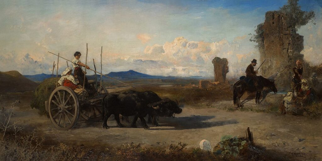 Travelers on the Via Appia unknown date by Anton Romako