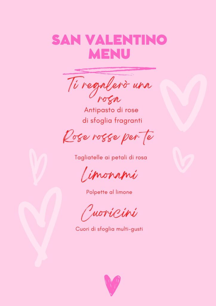 menù di san valentino veloce