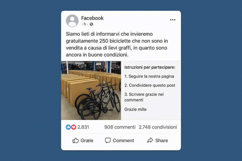 Truffa e-bike Facebook 