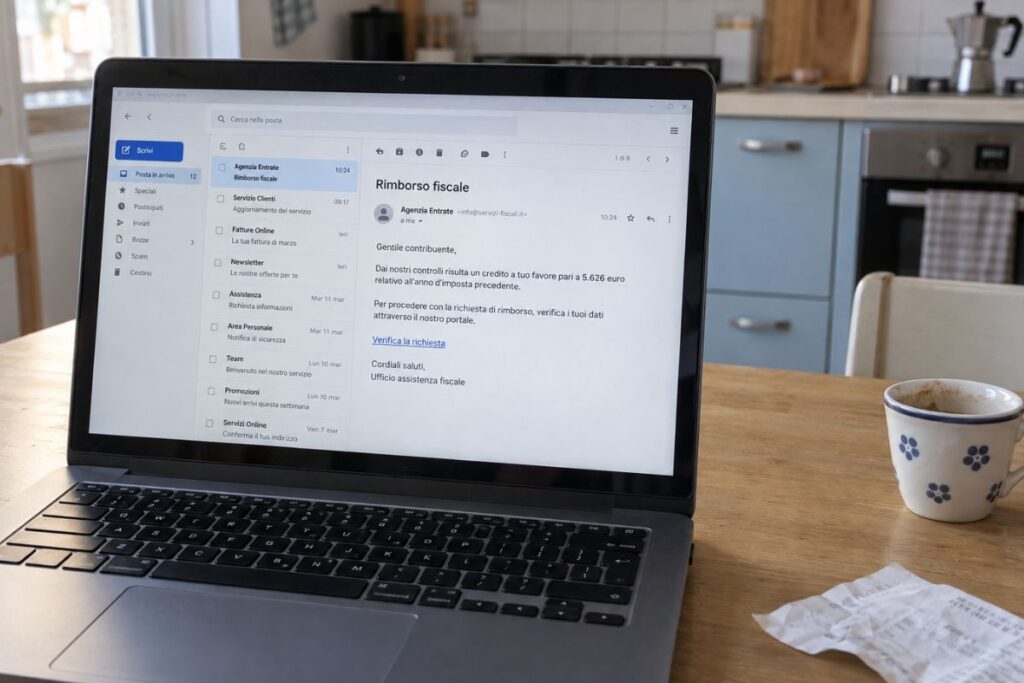 Una mail ti promette un rimborso di oltre 5mila euro? L’avviso del Fisco 1 rimborso mail truffa
